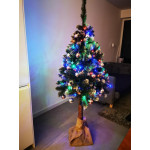 Vianočný stromček na pníku z umelej diamantovej borovice 160 cm
